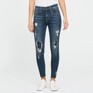 Express Ankle Legging High Rise Stretch Ripped Jeans Ankle Crop Size 2